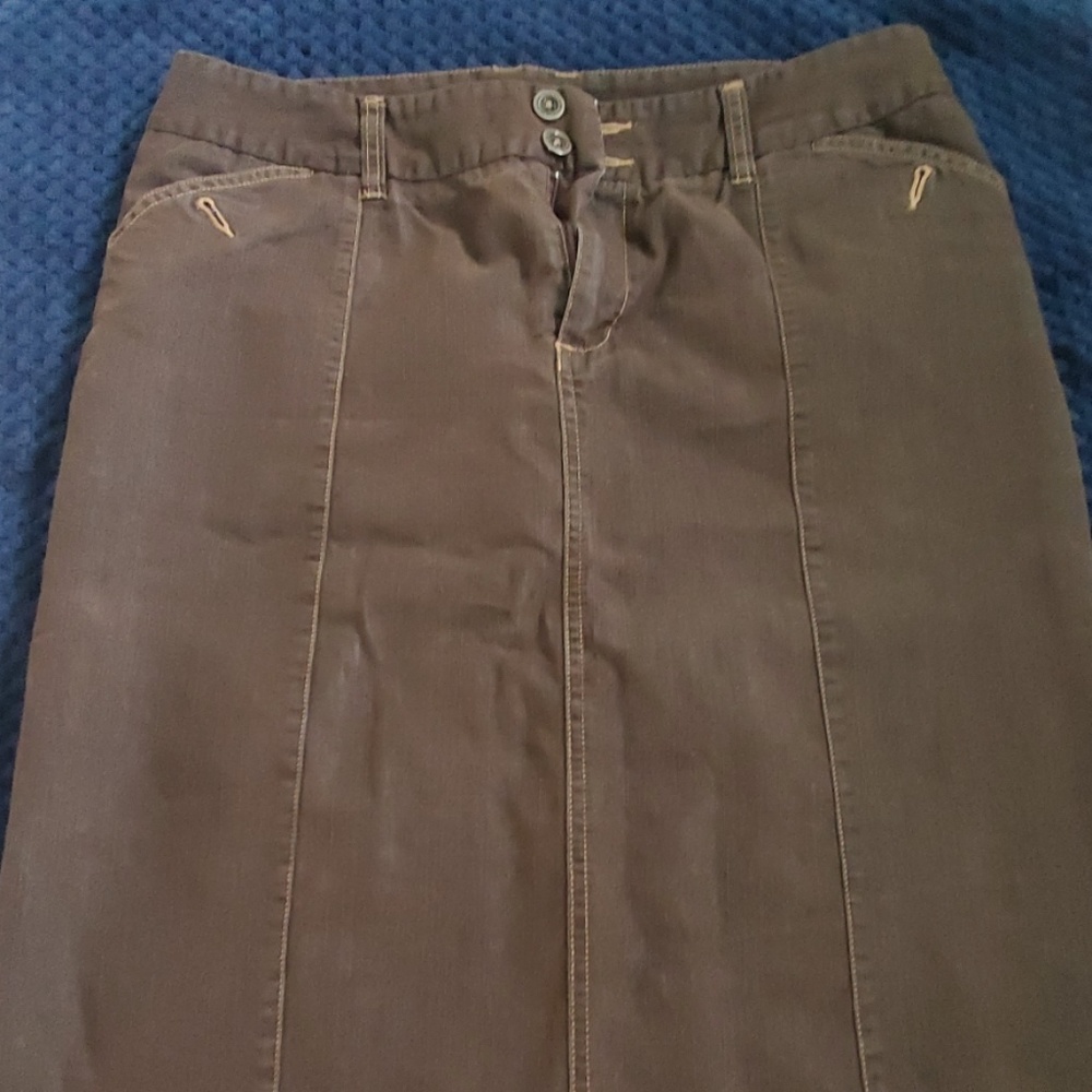 Brown light denim skirt